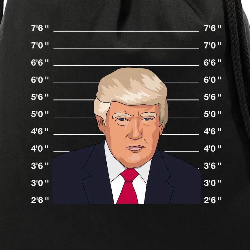 Trump Never Surrender Donald Trump Mugshot 2024 Drawstring Bag