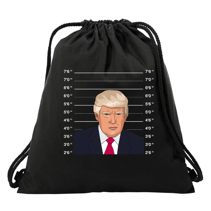 Trump Never Surrender Donald Trump Mugshot 2024 Drawstring Bag