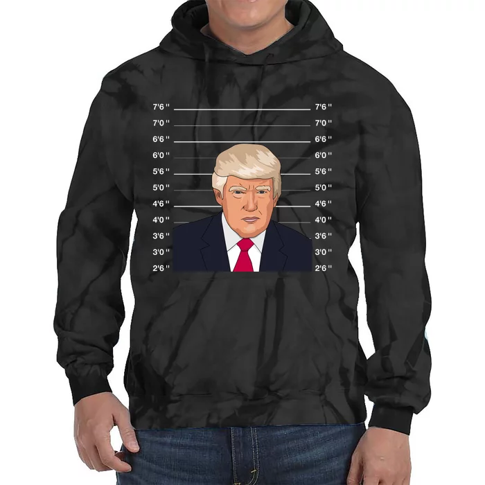 Trump Never Surrender Donald Trump Mugshot 2024 Tie Dye Hoodie