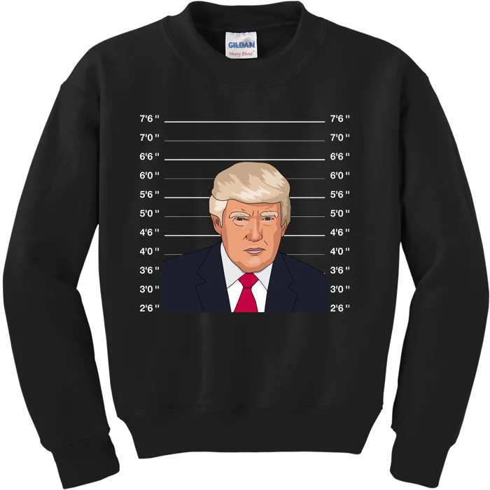 Trump Never Surrender Donald Trump Mugshot 2024 Kids Sweatshirt