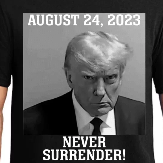 Trump Never Surrender Donald Trump Mugshot Trump 2024 Pajama Set