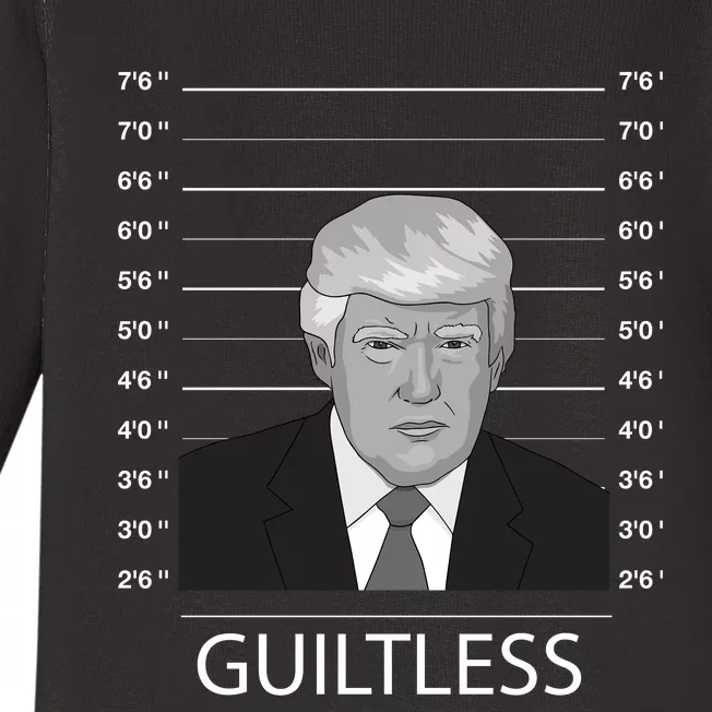 Trump Never Surrender Donald Trump Mugshot 2024 Baby Long Sleeve Bodysuit