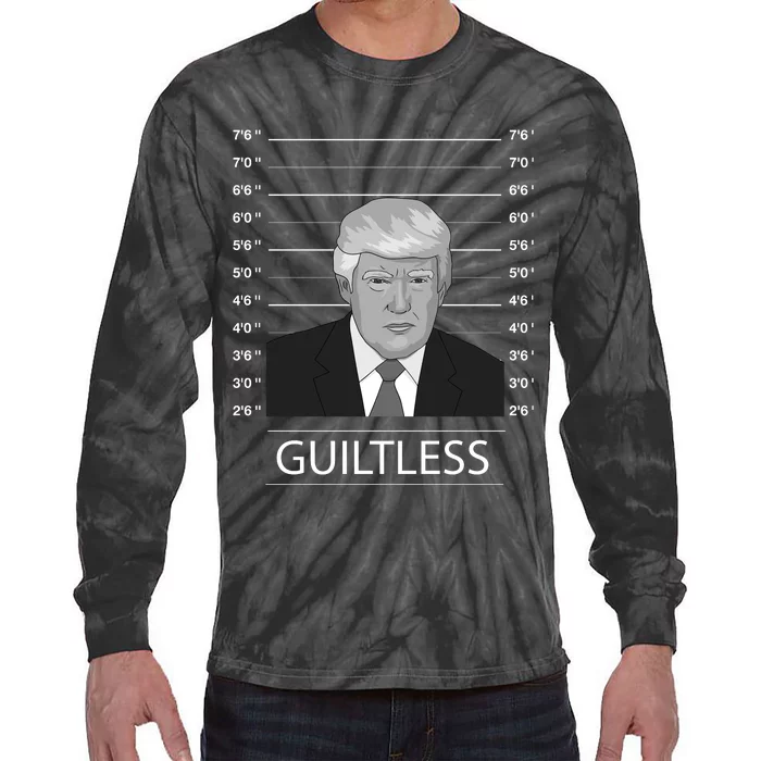 Trump Never Surrender Donald Trump Mugshot 2024 Tie-Dye Long Sleeve Shirt