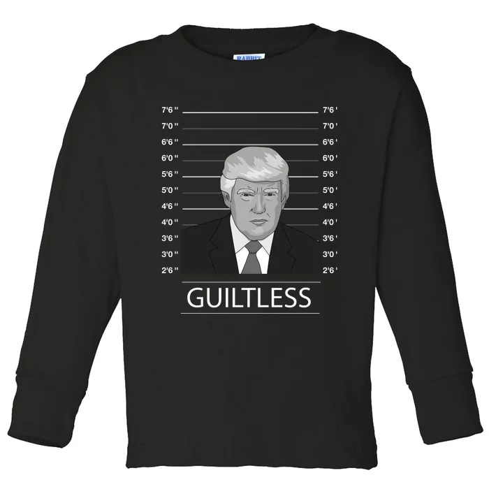 Trump Never Surrender Donald Trump Mugshot 2024 Toddler Long Sleeve Shirt