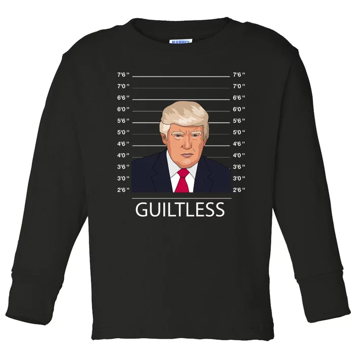 Trump Never Surrender Donald Trump Mugshot 2024 Toddler Long Sleeve Shirt