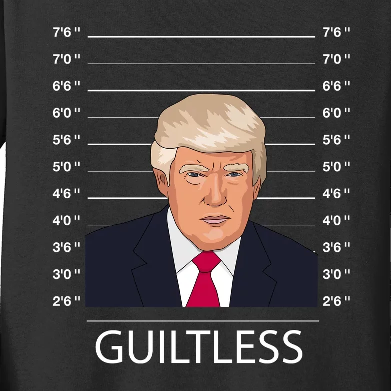 Trump Never Surrender Donald Trump Mugshot 2024 Kids Long Sleeve Shirt