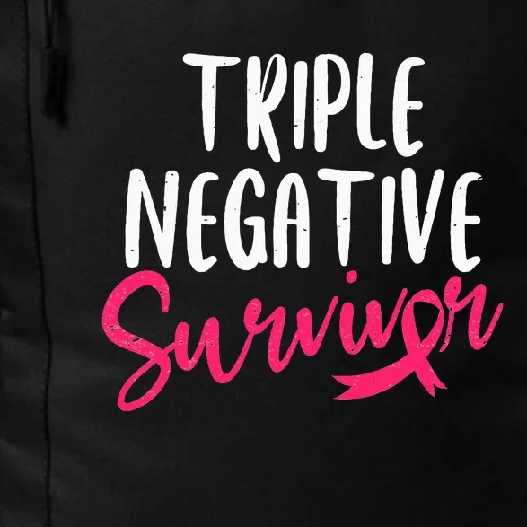 Triple Negative Survivor Pink Ribbon Breast Cancer Awareness Daily Commute Backpack