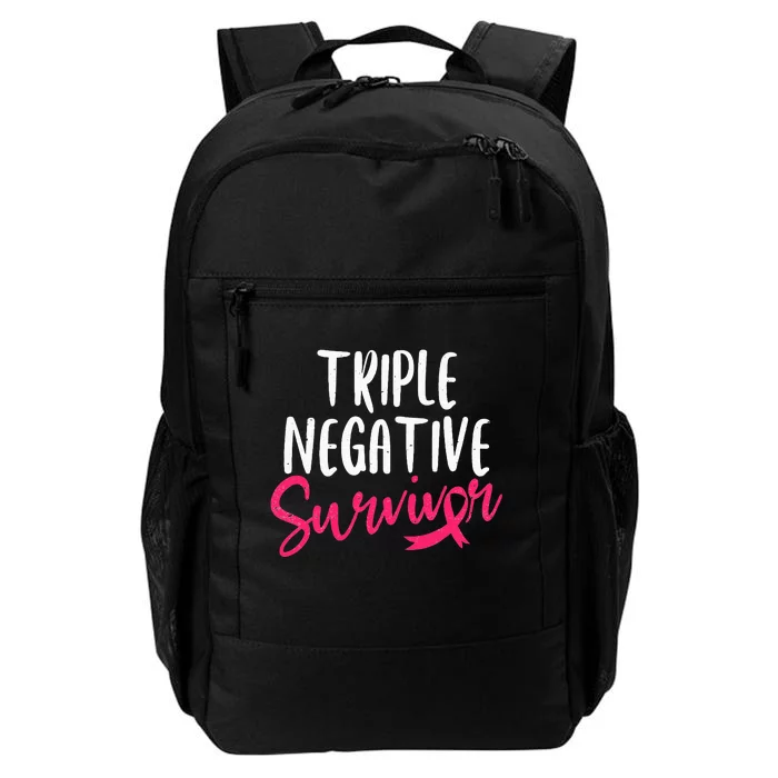 Triple Negative Survivor Pink Ribbon Breast Cancer Awareness Daily Commute Backpack