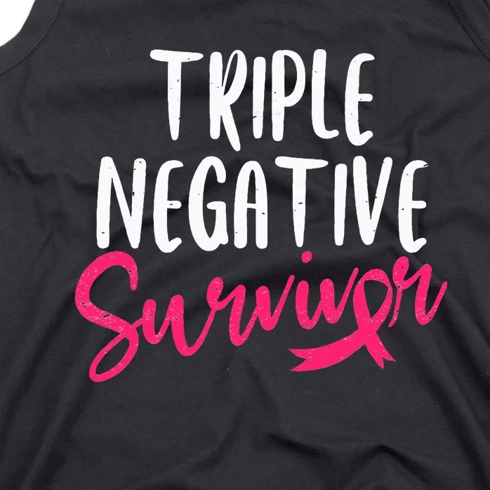 Triple Negative Survivor Pink Ribbon Breast Cancer Awareness Tank Top