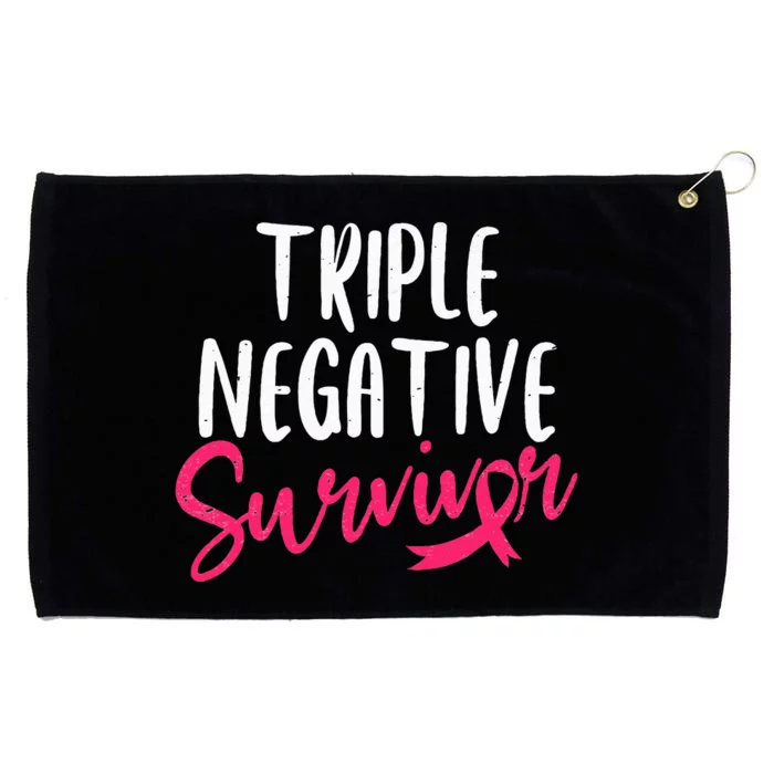 Triple Negative Survivor Pink Ribbon Breast Cancer Awareness Grommeted Golf Towel