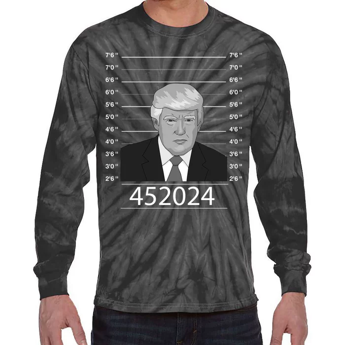 Trump Never Surrender Donald Trump Mugshot 452024 Tie-Dye Long Sleeve Shirt