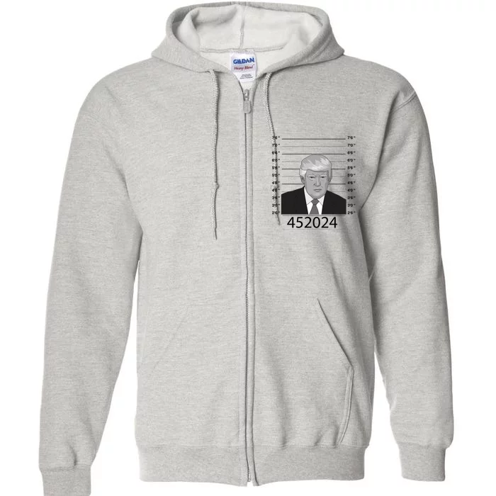 Trump Never Surrender Donald Trump Mugshot 452024 Full Zip Hoodie