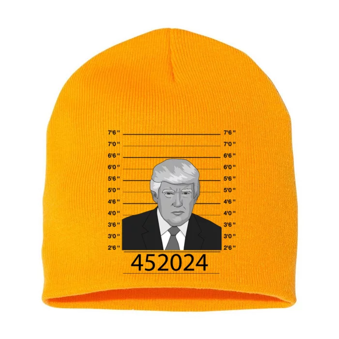 Trump Never Surrender Donald Trump Mugshot 452024 Short Acrylic Beanie