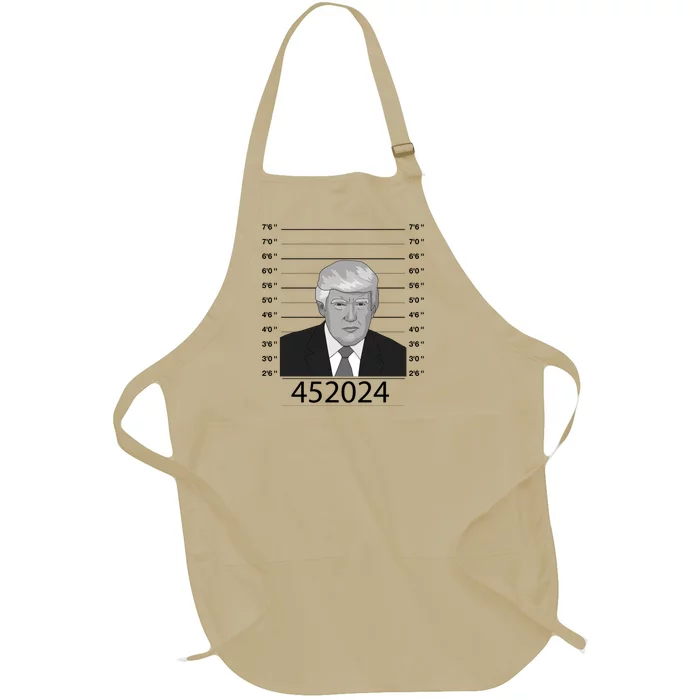 Trump Never Surrender Donald Trump Mugshot 452024 Full-Length Apron With Pocket