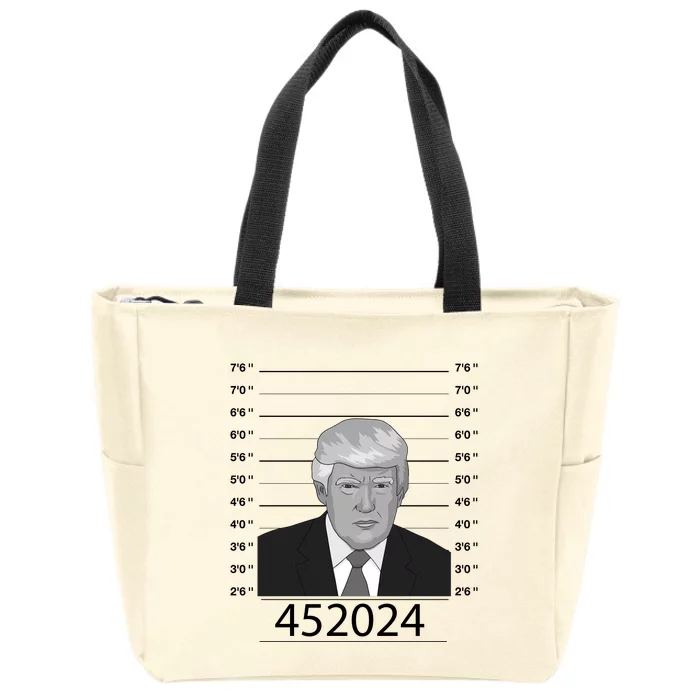 Trump Never Surrender Donald Trump Mugshot 452024 Zip Tote Bag