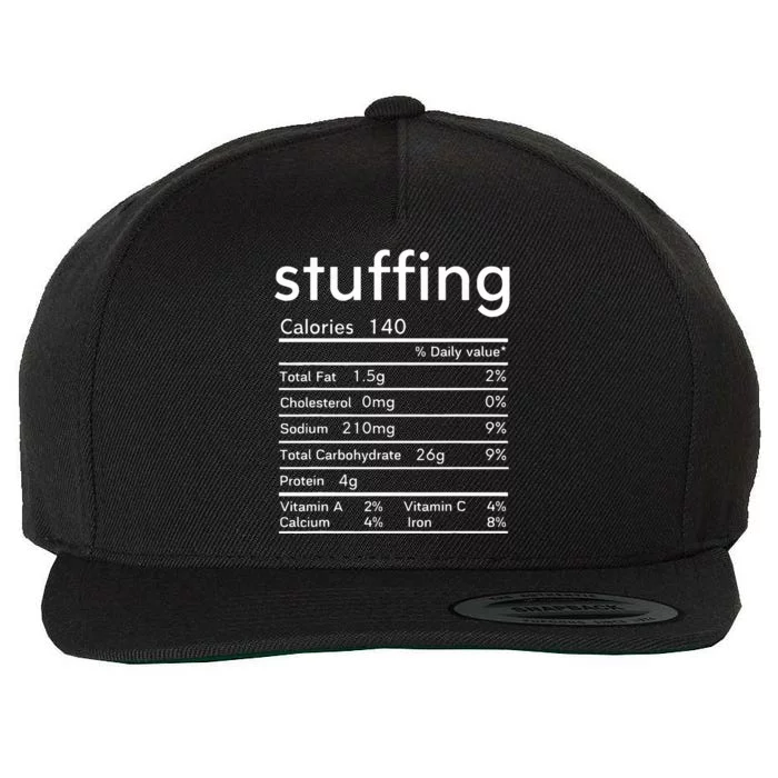 thanksgiving nutrition stuffing facts matching family Wool Snapback Cap