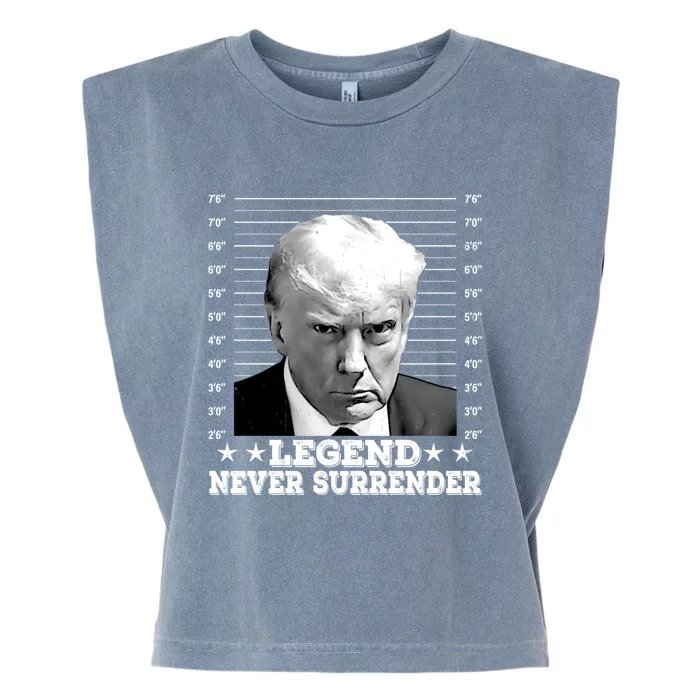 Trump Never Surrender Donald Trump Mugshot Trump 2024 Garment-Dyed Women's Muscle Tee