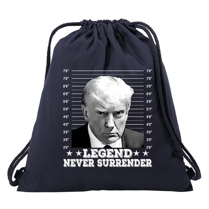 Trump Never Surrender Donald Trump Mugshot Trump 2024 Drawstring Bag