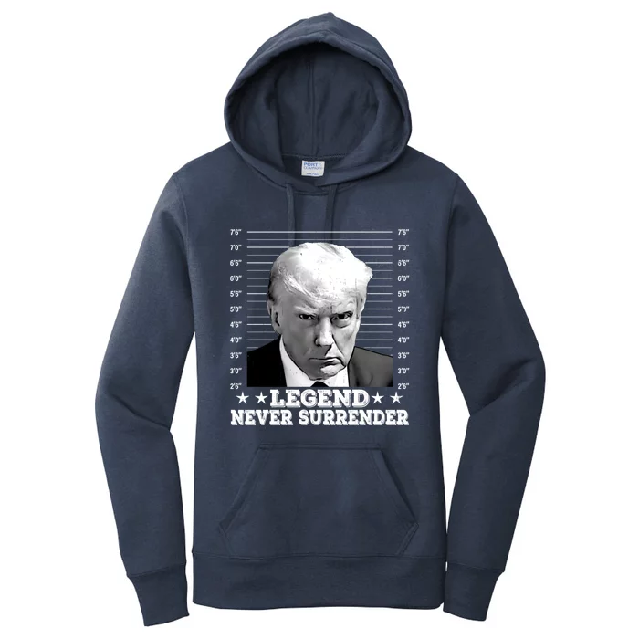 Trump Never Surrender Donald Trump Mugshot Trump 2024 Women's Pullover Hoodie