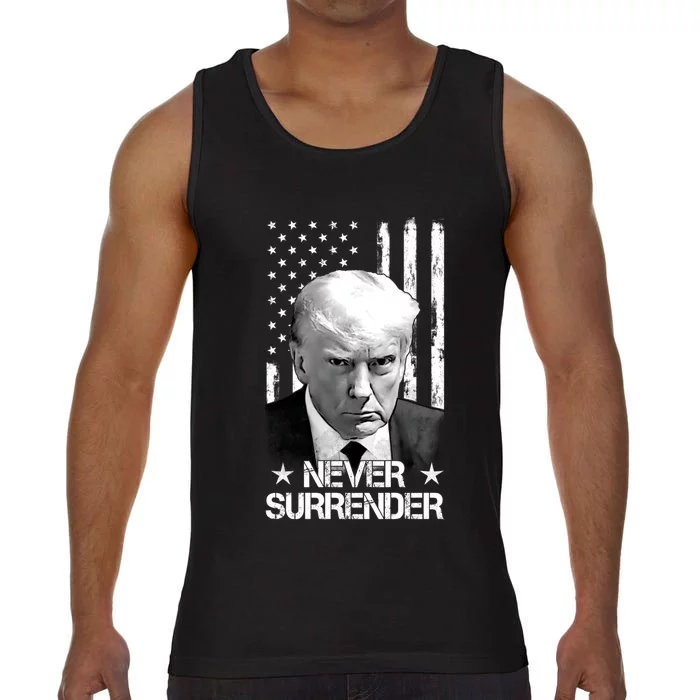 Trump Never Surrender Donald Trump Mugshot Trump 2024 Comfort Colors® Tank Top