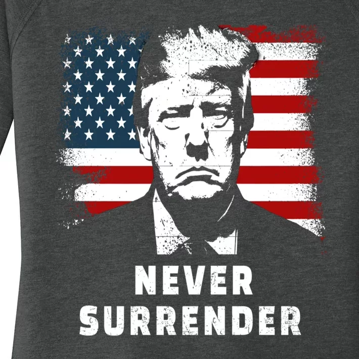 Trump Never Surrender Women's Perfect Tri Tunic Long Sleeve Shirt