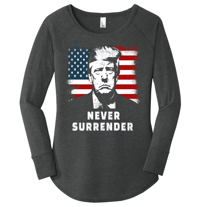 Trump Never Surrender Women's Perfect Tri Tunic Long Sleeve Shirt