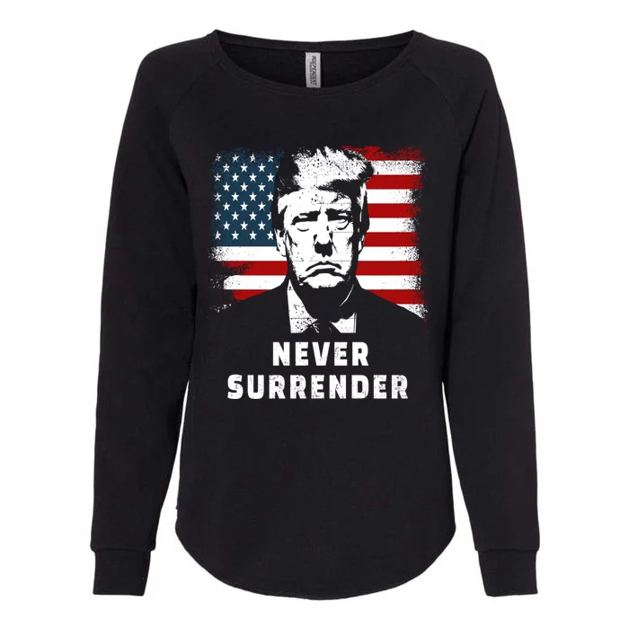 Trump Never Surrender Womens California Wash Sweatshirt