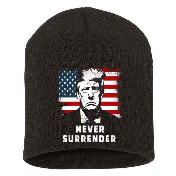 Trump Never Surrender Short Acrylic Beanie