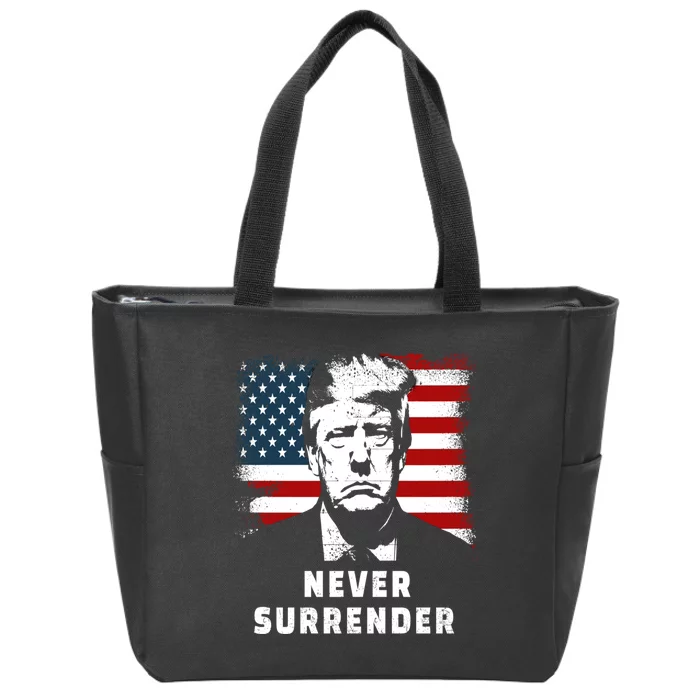 Trump Never Surrender Zip Tote Bag