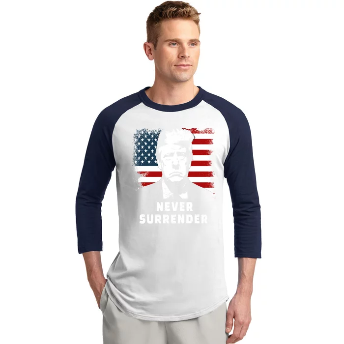 Trump Never Surrender Baseball Sleeve Shirt