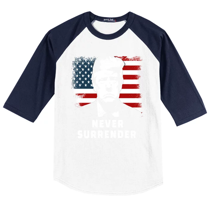 Trump Never Surrender Baseball Sleeve Shirt