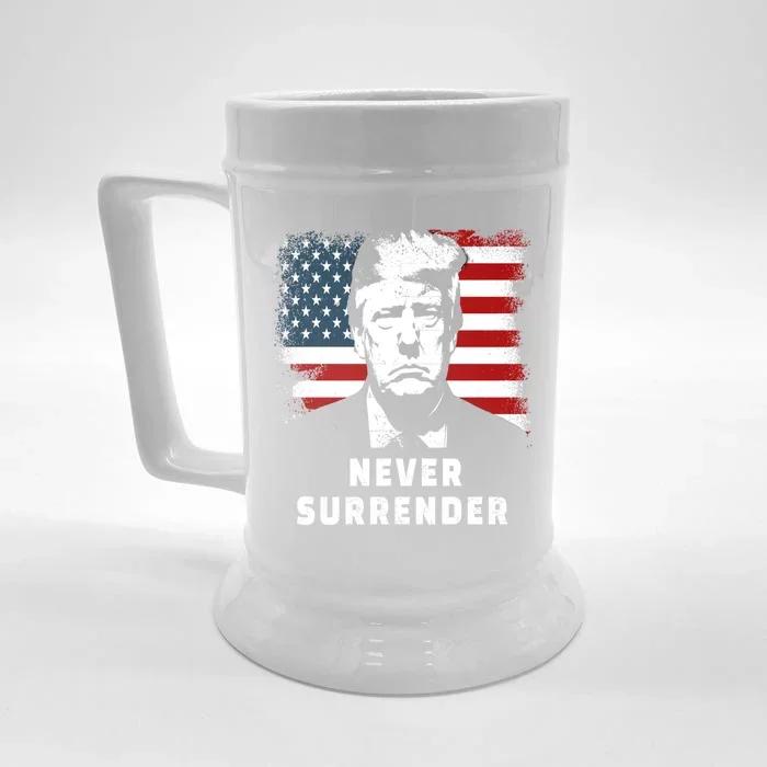 Trump Never Surrender Front & Back Beer Stein