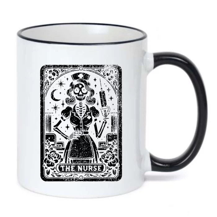 The Nurse Skeleton Tarot Card Funny Nursing Nurse Rn Lpn Np Black Color Changing Mug