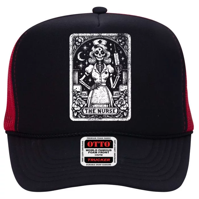 The Nurse Skeleton Tarot Card Funny Nursing Nurse Rn Lpn Np High Crown Mesh Trucker Hat