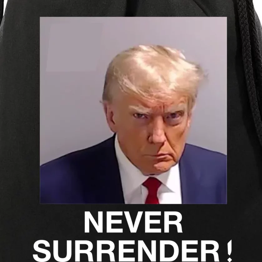 Trump Never Surrender Donald Trump Mugshot Trump 2024 Drawstring Bag