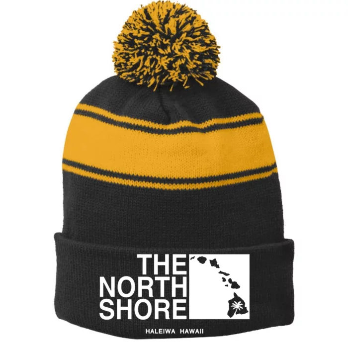 The North Shore Logo Stripe Pom Pom Beanie