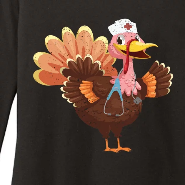 Turkey Nurse Stethoscope Funny Thanksgiving Nurses Rn Icu Er Gift Womens CVC Long Sleeve Shirt