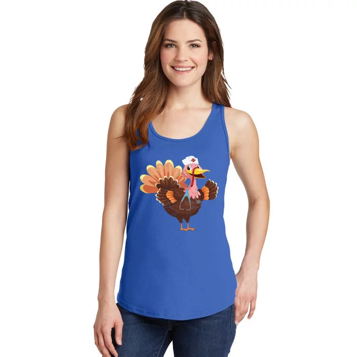 Turkey Nurse Stethoscope Funny Thanksgiving Nurses Rn Icu Er Gift Ladies Essential Tank