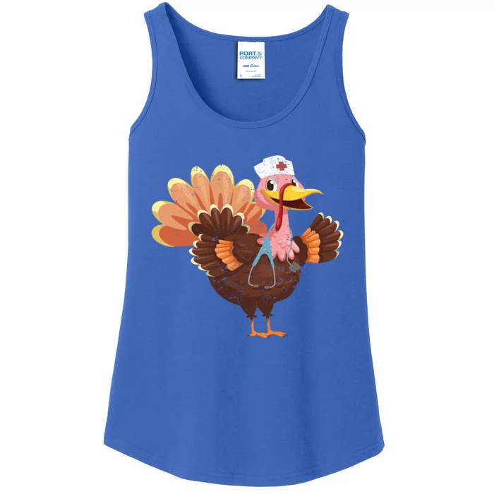 Turkey Nurse Stethoscope Funny Thanksgiving Nurses Rn Icu Er Gift Ladies Essential Tank