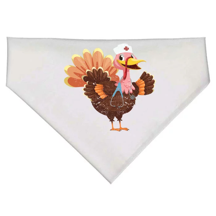 Turkey Nurse Stethoscope Funny Thanksgiving Nurses Rn Icu Er Gift USA-Made Doggie Bandana