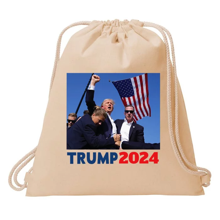 Trump Never Surrender Drawstring Bag