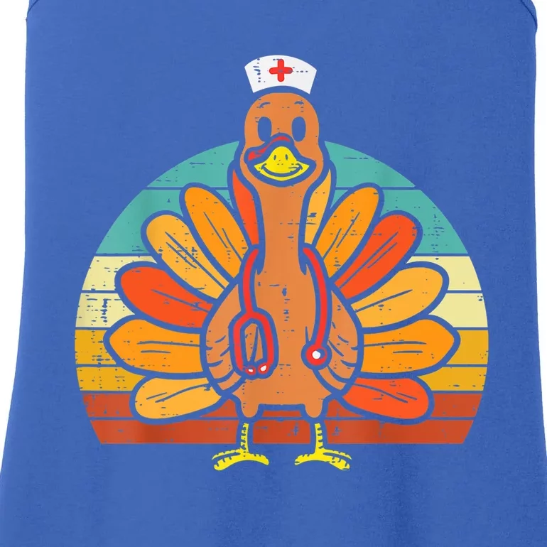 Turkey Nurse Stethoscope Thanksgiving Nurses Rn Icu Er Gift Ladies Essential Tank