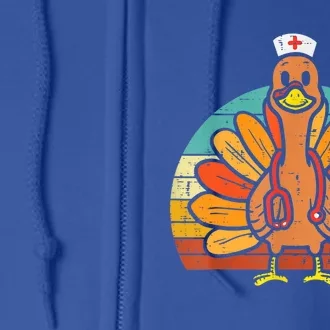 Turkey Nurse Stethoscope Thanksgiving Nurses Rn Icu Er Gift Full Zip Hoodie