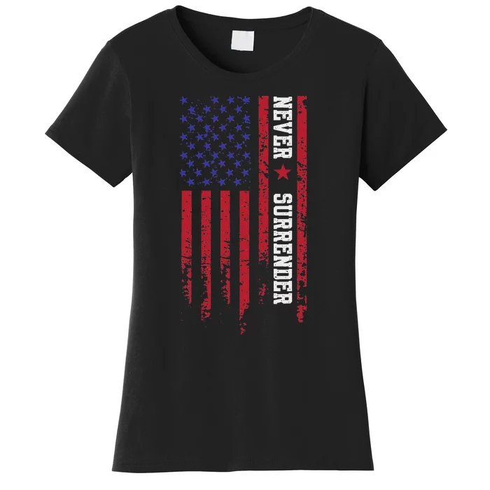 Trump Never Surrender 2024 Support Trump Women's T-Shirt