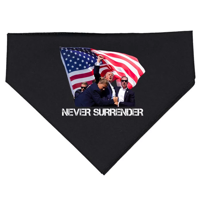 Trump Never Surrender America Flag USA-Made Doggie Bandana