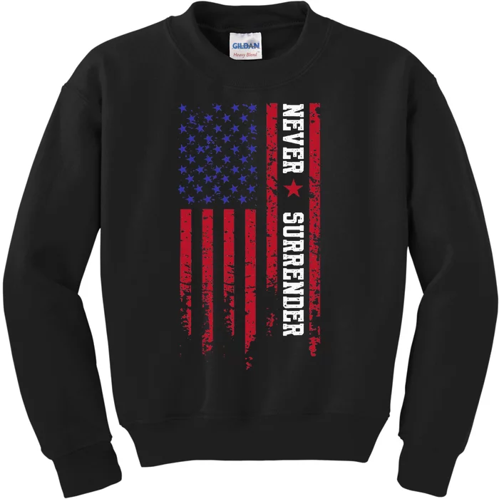 Trump Never Surrender 2024 Support Trump Kids Sweatshirt