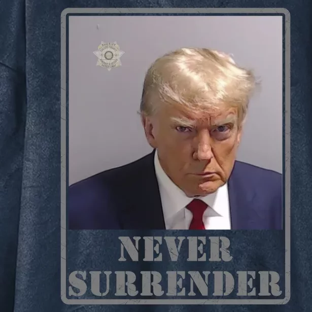 Trump Never Surrender 2024 Hooded Wearable Blanket