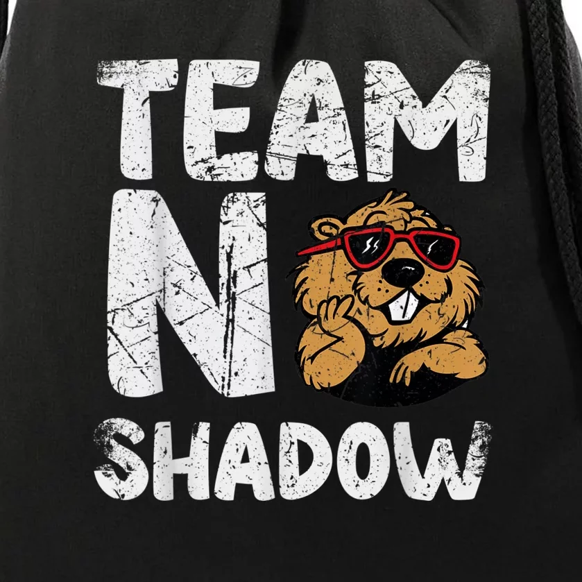 Team No Shadow Groundhog Day Funny Drawstring Bag