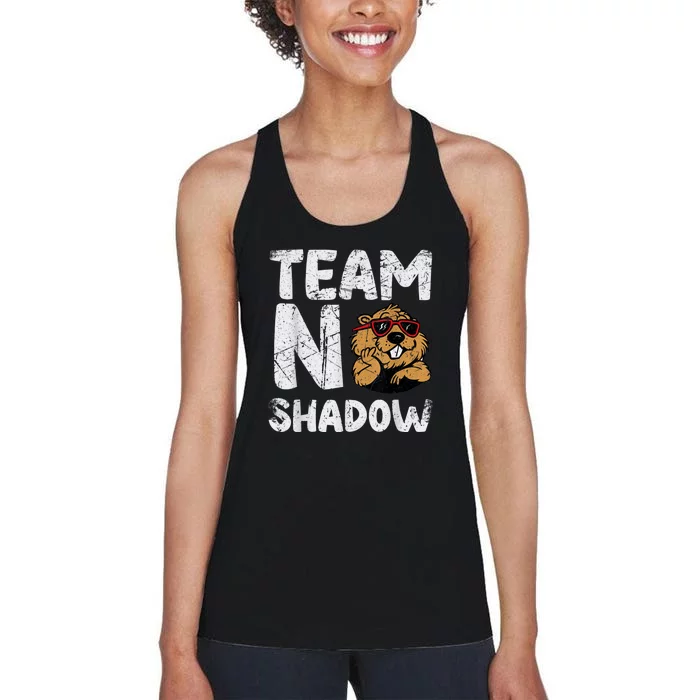 Team No Shadow Groundhog Day Funny Women's Racerback Tank