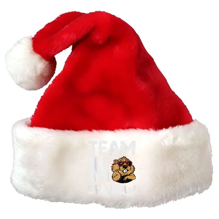 Team No Shadow Groundhog Day Funny Premium Christmas Santa Hat